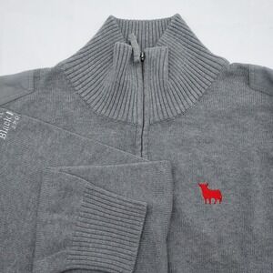 Black Hound Sports Mens 2XL Gray Full Zip Mock Neck Knit Sweater